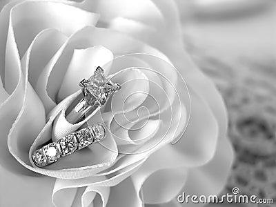 Diamond Wedding Rings Stock Photo