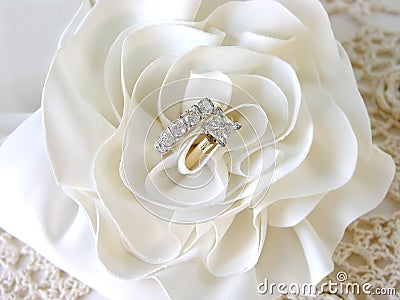 Diamond Wedding Rings Stock Photo