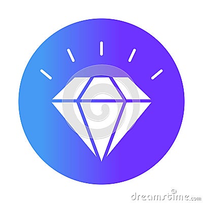 Diamond white glyph with color background vector icon which can easily modify or edit Vector Illustration