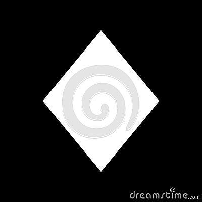 Diamond white icon, black stencil of card suit, vector icon sign Vector Illustration