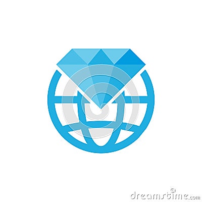 Diamond World Logo Icon Design Vector Illustration