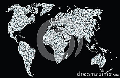 Diamond world map Vector Illustration