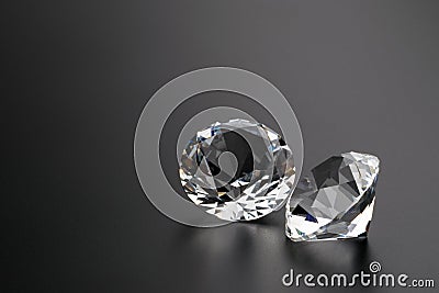 Diamonds on black background copyspace Stock Photo