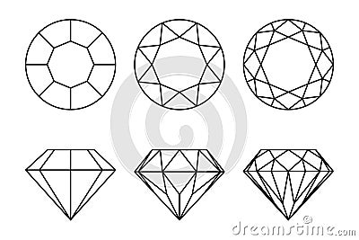 Diamonds graphic signs set Cartoon Illustration