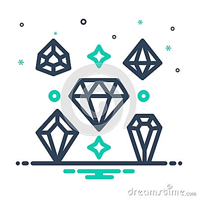 Mix icon for Diamonds, shine and crystal Stock Photo