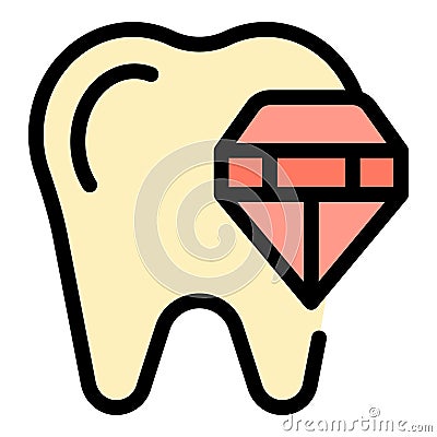 Diamont tooth icon vector flat Vector Illustration