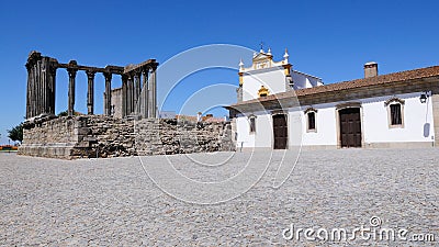 Diana Temple ruins in Evora - Portugal Stock Photo