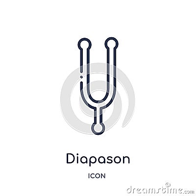 Diapason icon from music outline collection. Thin line diapason icon isolated on white background Vector Illustration