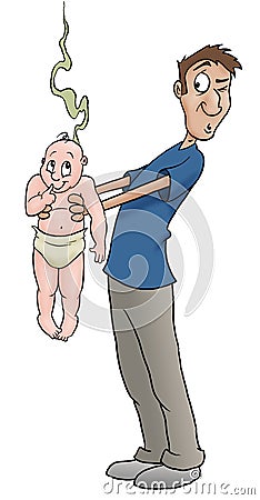 Diaper Duty Stock Photo