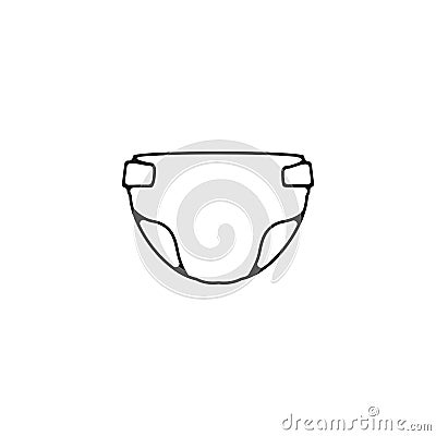 Diaper glyph icon. diapers thin line icon. diapers Hand Drawn thin line icon Vector Illustration