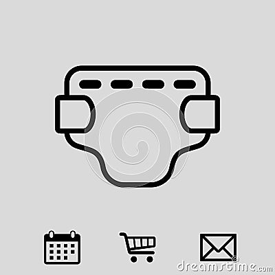 Diaper icon stock vector illustration flat design Vector Illustration