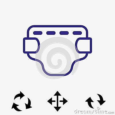 Diaper icon stock vector illustration flat design Vector Illustration