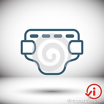 Diaper icon stock vector illustration flat design Vector Illustration