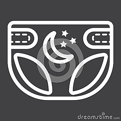 Diaper line icon, nappy and protection Vector Illustration