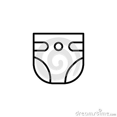 Disposable baby or adult diaper nappy line art vector icon for apps and websites Stock Photo