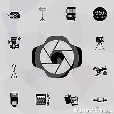 diaphragm camera icon. Universal set of equipment photography for website design and development, app development Stock Photo