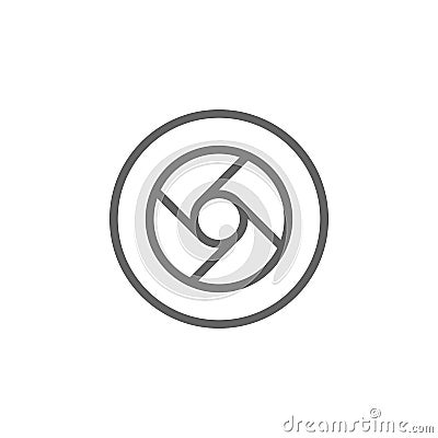 Diaphragm, camera, theatre icon. Element of theatre icon. Thin line icon for website design and development, app development. Stock Photo