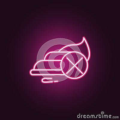 Diarrhea sprue neon icon. Elements of probiotics set. Simple icon for websites, web design, mobile app, info graphics Stock Photo