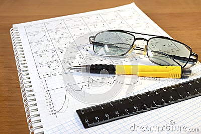 Diary of weather observations Stock Photo