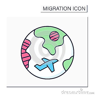 Diaspora color icon Vector Illustration