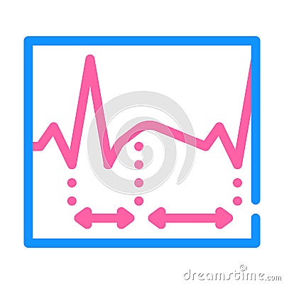 Diastole, analysis of sistal and cardiogram color icon vector illustration Vector Illustration