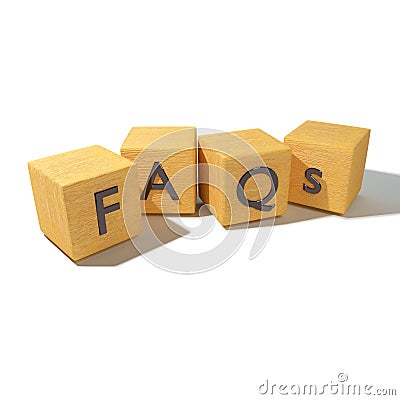 Dice FAQs and Frequently Asked Questions Stock Photo