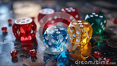 Dice Multicolored Game Die Chance Luck Gamble Win Lose Stock Photo