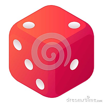 Dice number icon, isometric style Vector Illustration