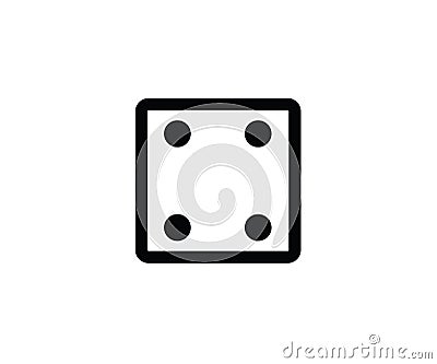 Dice playing hazard gamble competition symbol number four 4 Vector Illustration