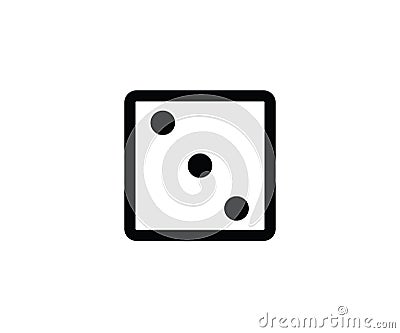Dice playing hazard gamble competition symbol number three 3 Vector Illustration
