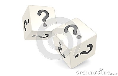 Dice with Question Mark. Stock Photo