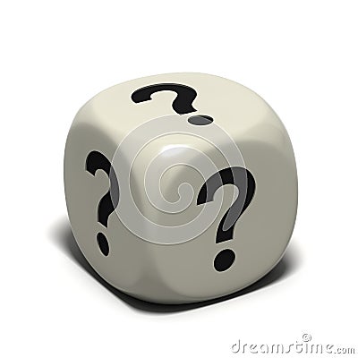 Dice question marks Stock Photo