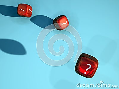 Dice with question marks Stock Photo