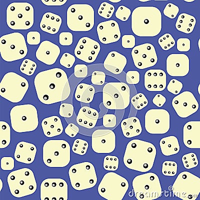 Dice Seamless Pattern. Gambling Texture Vector Illustration