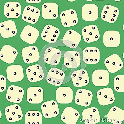 Dice Seamless Pattern. Gambling Texture Vector Illustration