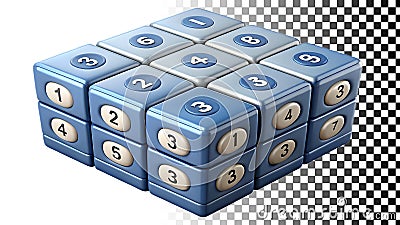 Dice set game pieces and random number generator png transparent image Generative AI Stock Photo