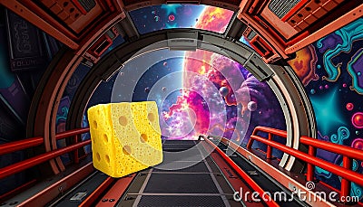 Dice in space, abstract and game, cosmic and unusual setting Generative AI Stock Photo