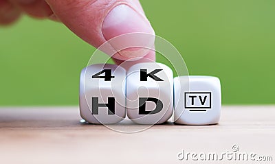 Resolution of modern TV Stock Photo