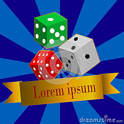 Dice vector casino design background. Vector Illustration