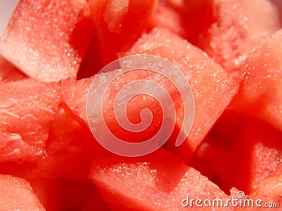 Diced watermelon Stock Photo