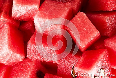 Diced watermelon Stock Photo