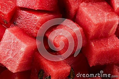 Diced watermelon Stock Photo