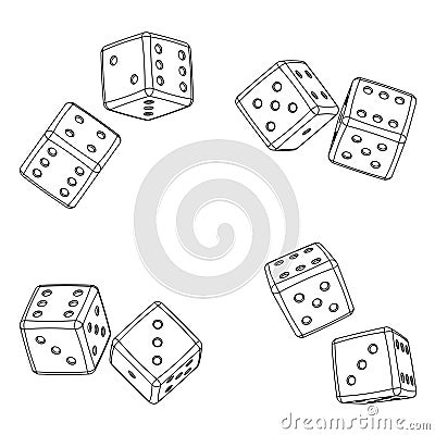 Dices projections Vector Illustration