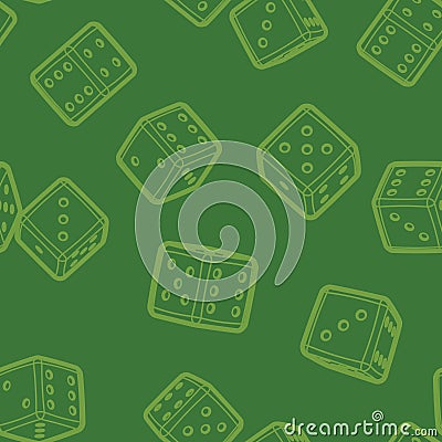 Dices seamless background. Vector Illustration
