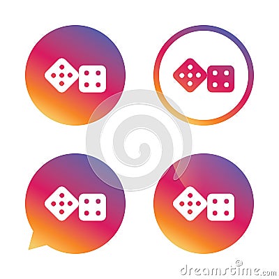 Dices sign icon. Casino game symbol. Vector Illustration