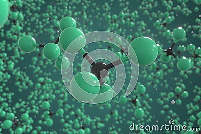 Dichlorodifluoromethane molecule, scientific molecular model, 3d rendering Stock Photo