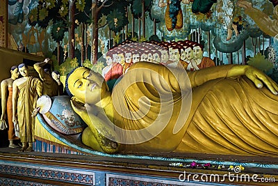 Reclining Buddha in Wewurukannala temple, Sri Lanka Editorial Stock Photo