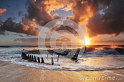 Dicky Wreck at sunrise Stock Photo