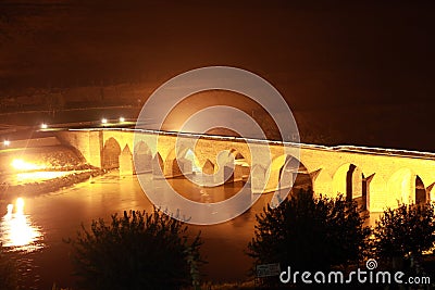 Dicle Bridge in Diyarbakir. Stock Photo