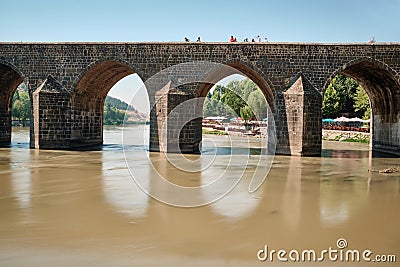 The Dicle Bridge in Diyarbakir, Turkey Stock Photo